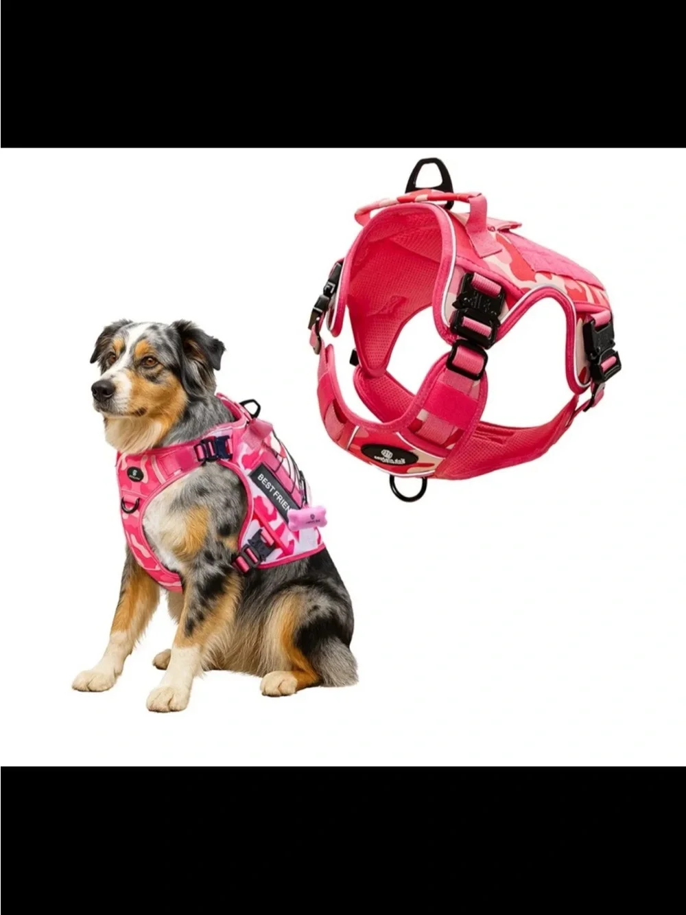 NWOT Captain Dog No Pull Dog Harness Size (L)w/ Metal Buckles, Double Stitching